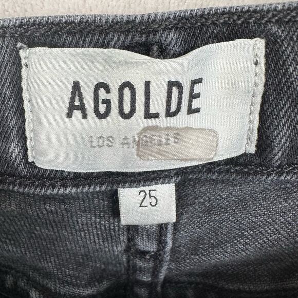 Agolde Jeans Womens 25 Black Nico High Rise Button Fly Stretch Skinny Denim - Picture 8 of 15
